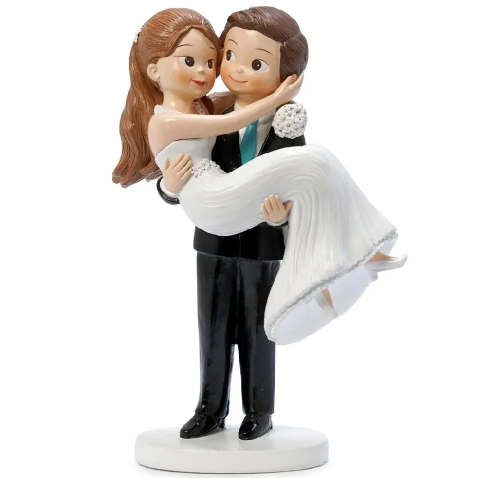 Figura para Tarta de Boda Novio con Novia en Brazos 20 cm - Mopec
