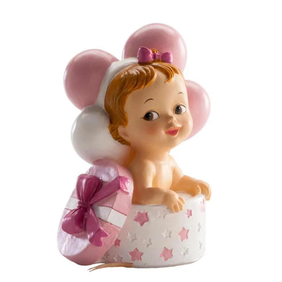Figura para Tarta Niña con Regalo y Globos