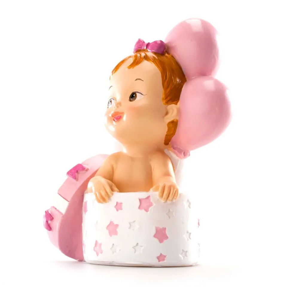 Figura para Tarta Niña con Regalo y Globos