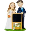 Figura para Tarta Novio y Novia con Pizarra Personalizable 21 cm - Mopec