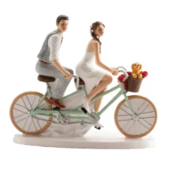 Figura para Tarta Pareja en Bicicleta 21 cm
