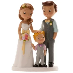 Figura para Tarta Pareja de Boda con Niño