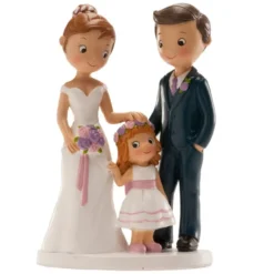 Figura para tarta Pareja de Boda con Niña