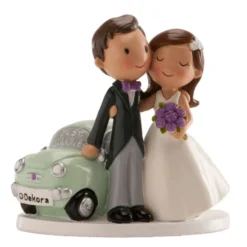 Figura Pareja de Boda con Coche 12 cm