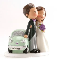 Figura Pareja de Boda con Coche 12 cm