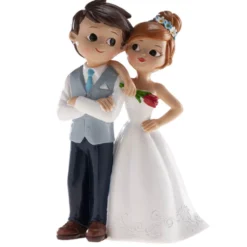 Figura Pareja de Boda con Flor 16 cm