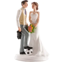 Figura Pareja de Boda Fútbol 20 cm