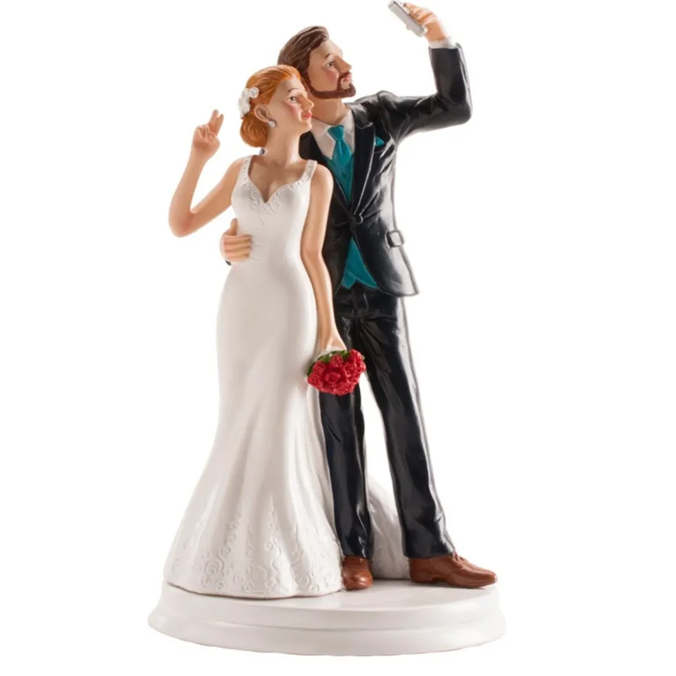 Figura Pareja de Boda Selfie 20 cm