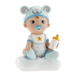 Figura Tarta Bautizo Niño con Biberón 10 cm