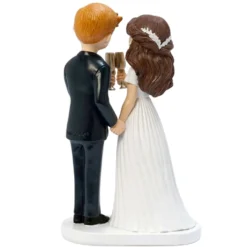 Figura Tarta de Boda Novio Rubio y Novia Brindando 19,5 cm - Mopec
