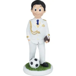 Figura Comunión Niño Moreno con Balón 14 cm