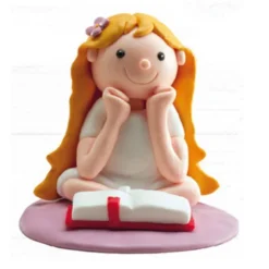 Figura Niña Comunión Sentada 8 cm