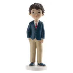 Figura para Tarta Comunión Niño con Corbata Roja