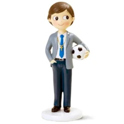 Figura para Tarta de Comunión Niño con Pelota y Rosario 16 cm