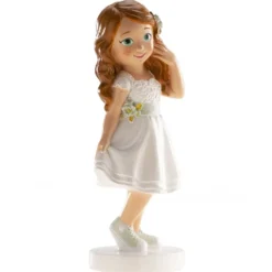 Figura para Tarta Niña Comunión con Flores 15 cm