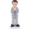 Figura para tarta Niño comunión traje gris