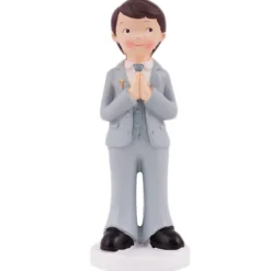 Figura para tarta Niño comunión traje gris