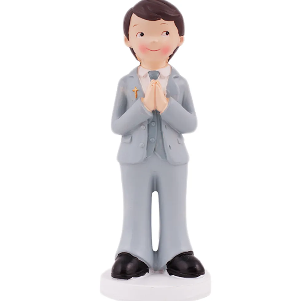 Figura para tarta Niño comunión traje gris