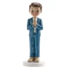 Figura Tarta Comunión Niño con Traje Azul y Rosario