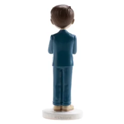 Figura Tarta Comunión Niño con Traje Azul y Rosario