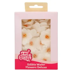 Flores de Papel Comestibles Hortensia Blanca Pequeña 18 ud