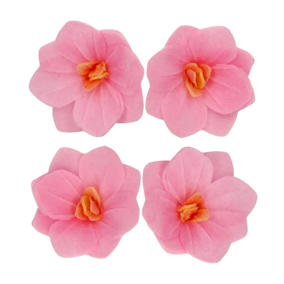 Flores de Papel Comestibles Hortensia Rosa Pequeña 18 ud