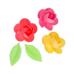 Flores de Papel de Oblea Frangipanis y Hojas 15 ud - Funcakes