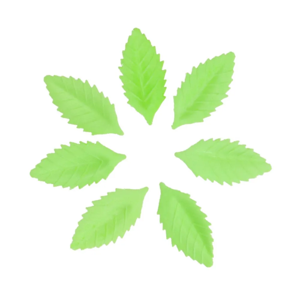 Flores de Papel de Oblea Hojas Verdes 50 ud - Funcakes