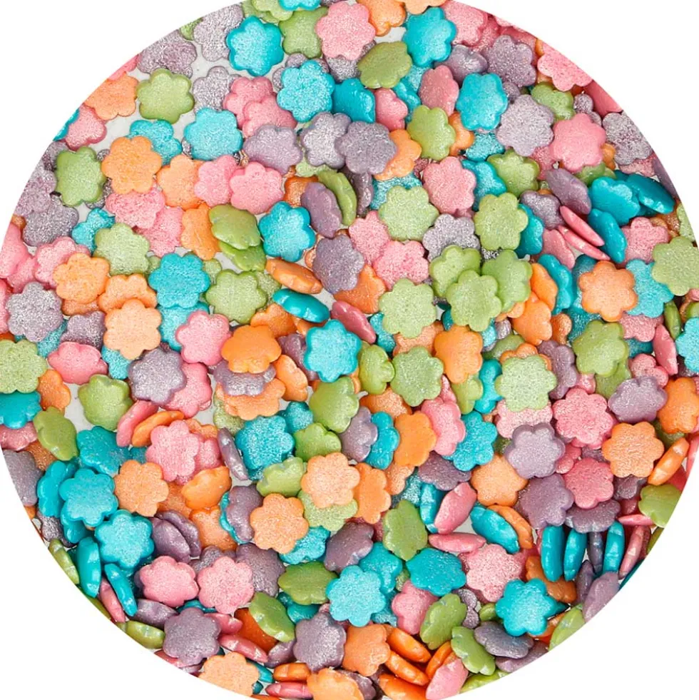 Flores Multicolor Metalizadas de Azúcar 70 gr - FunCakes