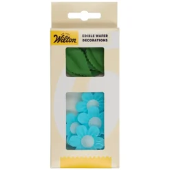 Flores y Hojas Comestibles de Oblea Azules 11 ud - Wilton