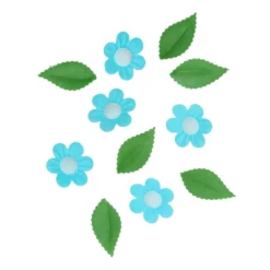 Flores y Hojas Comestibles de Oblea Azules 11 ud - Wilton