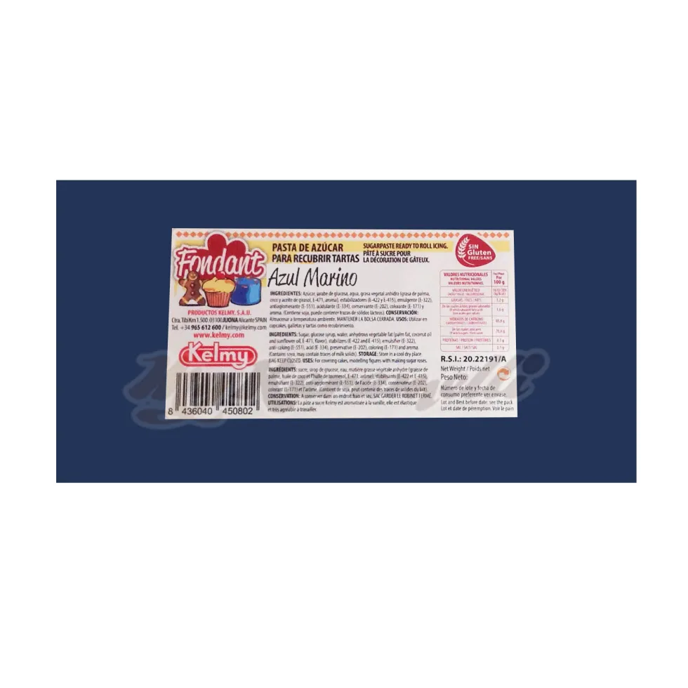 Fondant Azul Marino 1 Kg - Kelmy