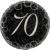Globo 70 Cumpleaños Negro y Plata 45cm