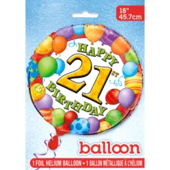 Globo de foil 21 Cumpleaños 45 cm