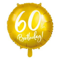 Globo de Foil 60 Cumpleaños Oro 45 cm