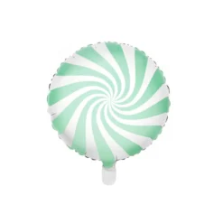 Globo de Foil Redondo Verde y Blanco 45 cm