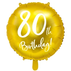 Globo Foil 80 Cumpleaños Dorado 45 cm