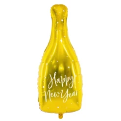 Globo Foil Botella Happy New Year Dorado 82 cm