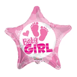 Globo Foil Estrella Bebé Niña 45 cm