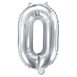 Globo Foil Número 0 Plateado 35 cm