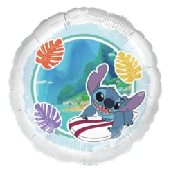 Globo Foil Redondo Stitch Surf 45 cm