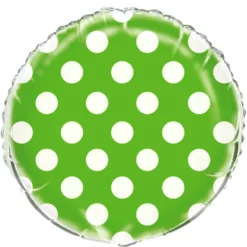 Globo Foil Verde con Lunares
