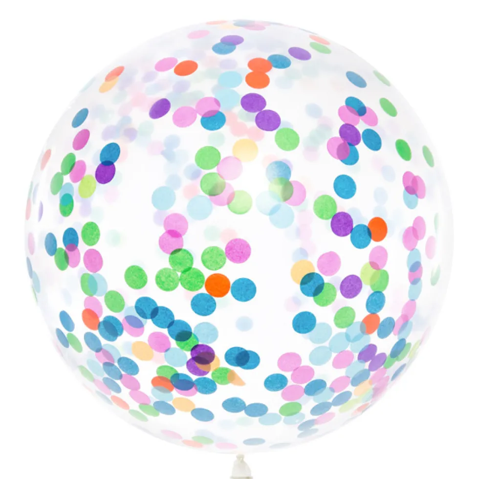 Globo Gigante Transparente Confeti 1 m