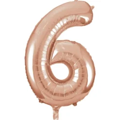 Globo Nº 6 Oro Rosado 86 cm
