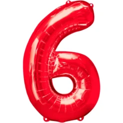 Globo Nº 6 Rojo 86 cm