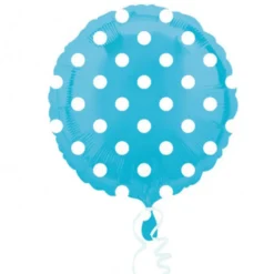 Globo Azul con Lunares blancos 45cm