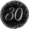 Globo 30 Cumpleaños Negro y Plata 45cm