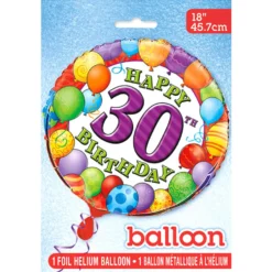 Globo de foil 30 Cumpleaños 45 cm