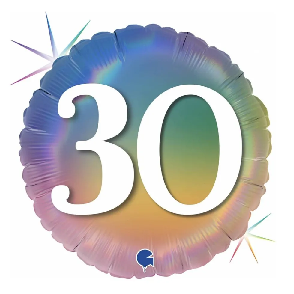 Globo de foil Holográfico 30 Cumpleaños