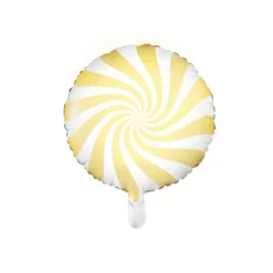 Globo de Foil Redondo Amarillo y Blanco 45 cm.